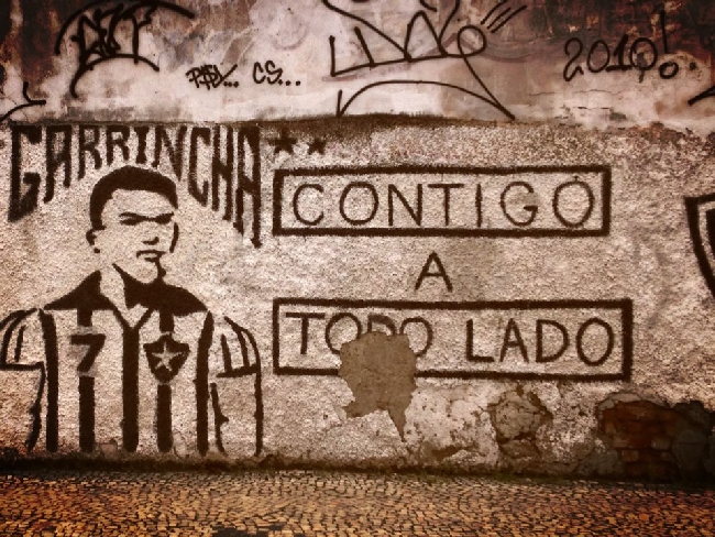 Uno dei tanti murales che ricordano le gesta dei campioni del Botafogo.