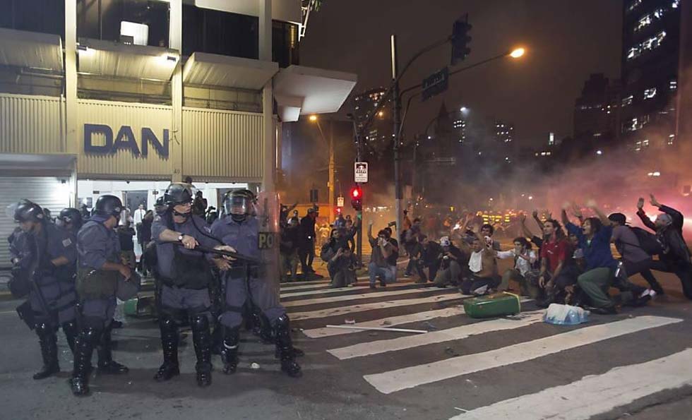 La repressione a Sao Paulo all'inizio delle proteste è stata davvero dura. 